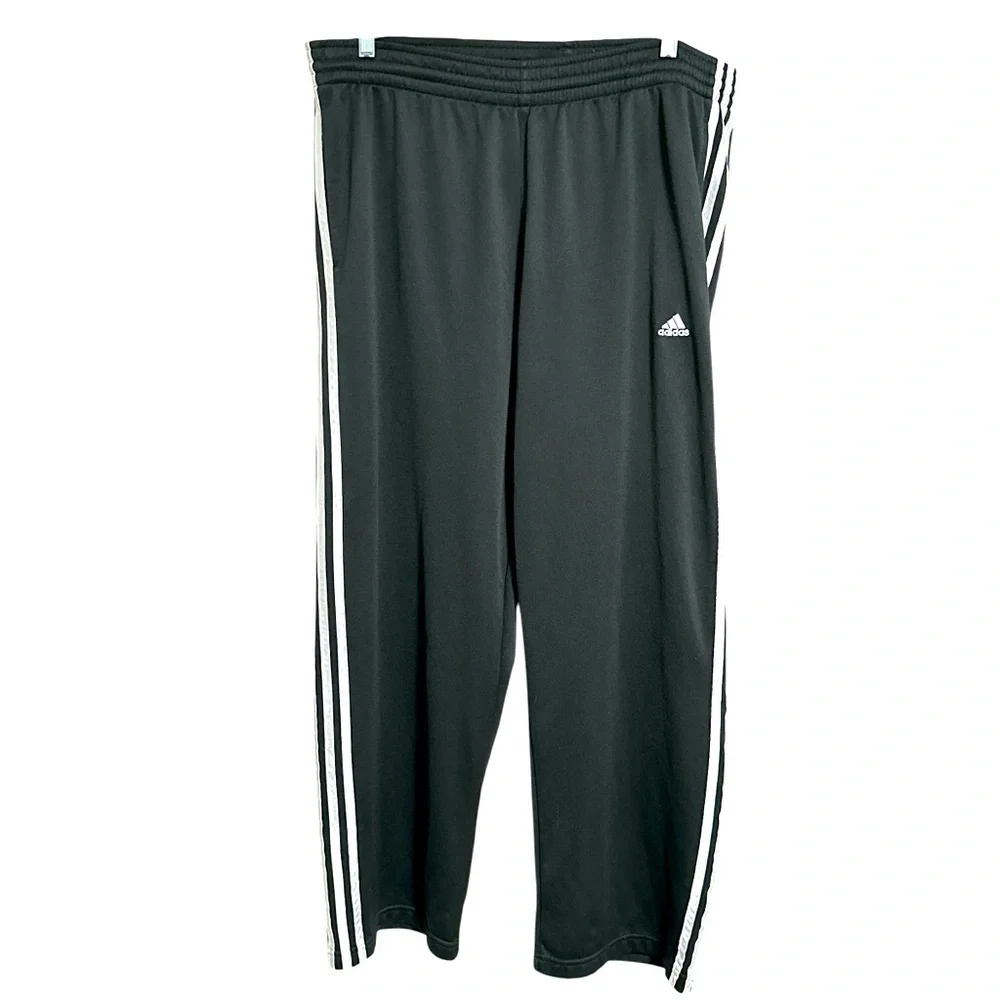 Adidas Charcoal Climalite Track Pants with Signature Stripes